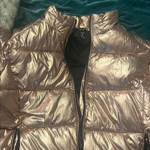 Marc New York Shimmering Rose Gold Puffer Jacket